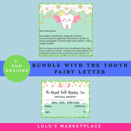 Editable Tooth Fairy Receipt & Certificate Printable | First Lost Tooth Letter for Kids | Realistic Tooth Fairy Template | Instant Download