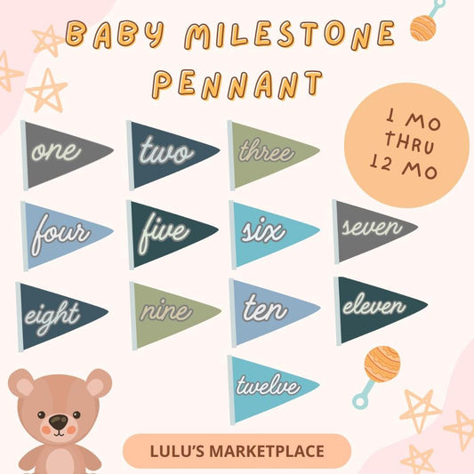 Baby milestone cards, Kids and Baby monthly milestone marker, Personalized pennant, Monthly milestones Milestone pennant, Birthday Milestone