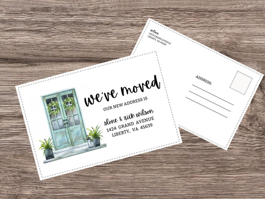 New Address Cards,Modern Moving Announcement, Just Moved, We've Moved, Postcard, Address Change, Instant Download, New Home Address