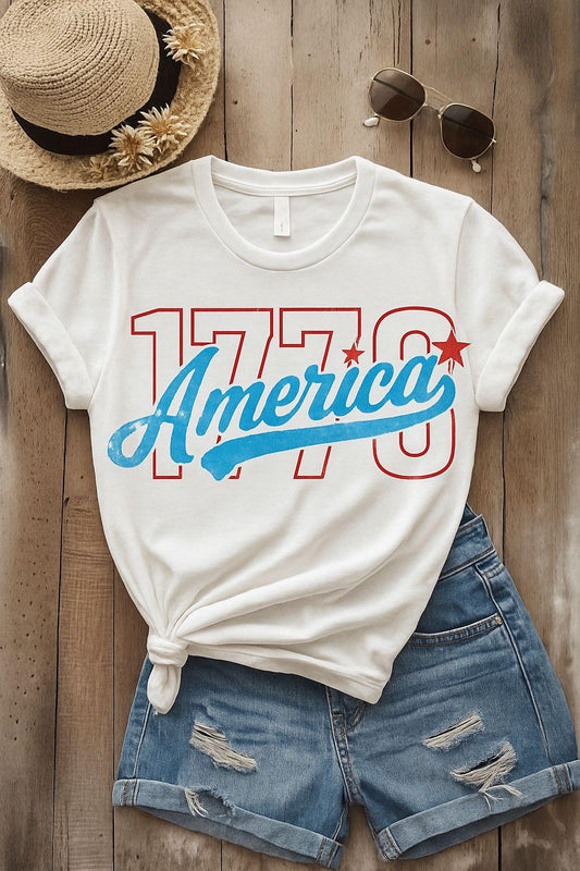 America 1776 T-Shirt, 4th of July TShirt, Patriotic Shirt, Independence Day Tee, USA Graphic Tee, Freedom Shirt, July 4th Outfit